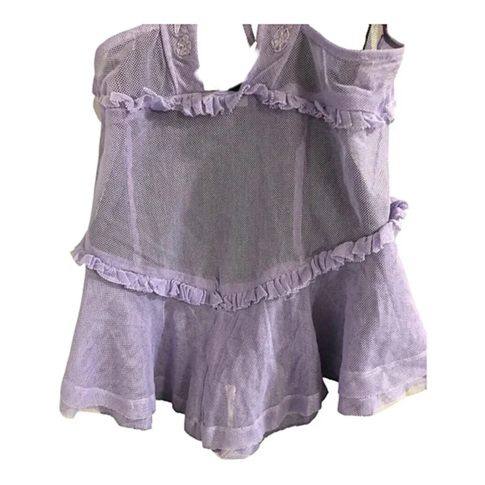 Free People intimately free purple lace mesh embroidered halter dress size Small - Picture 11 of 15